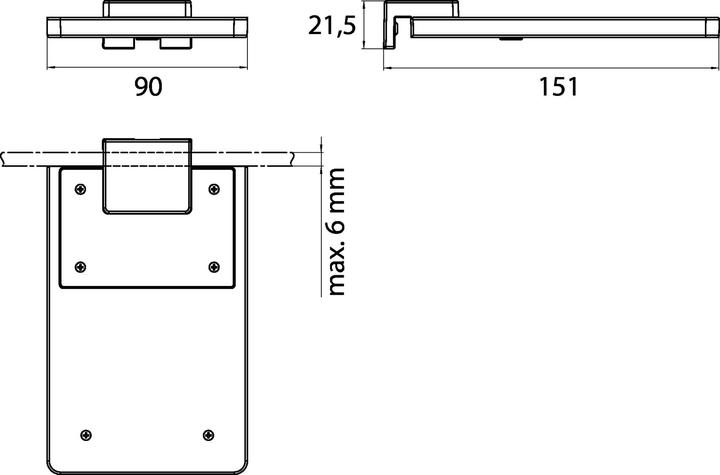 Produktbild Emco LED-Spiegel-Klemmleuchte SYSTEM 2 Klemmbereich 4-6mm stufenl dimmbar chrom
