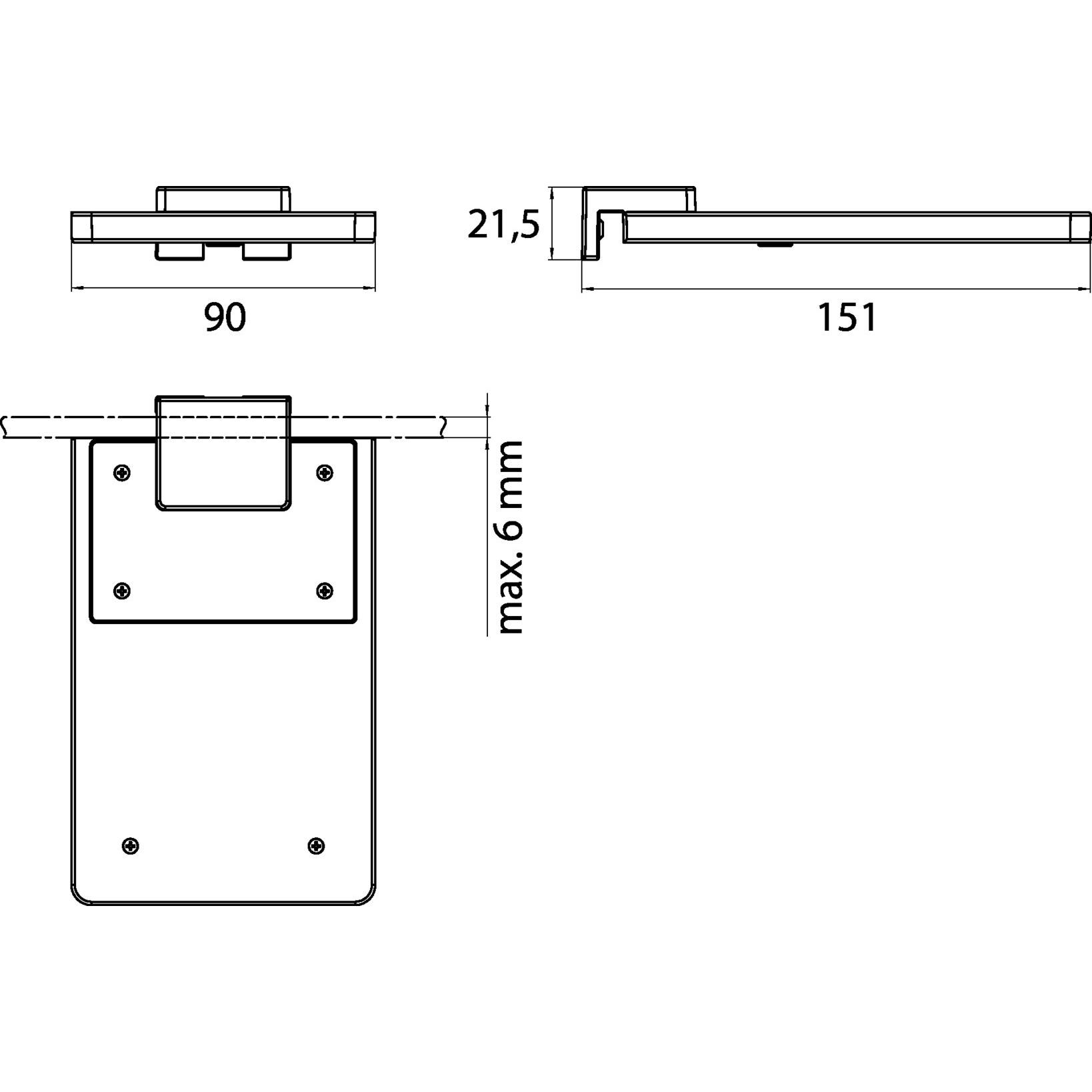 Thumbnail - Emco, Spiegel, LED-Spiegel-Klemmleuchte SYSTEM 2 Klemmbereich 4-6mm stufenl dimmbar chrom