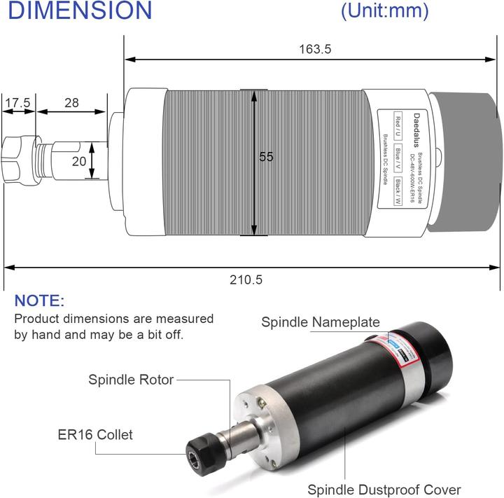 Image du produit CNC Spindelmotor Kit 600W ER16