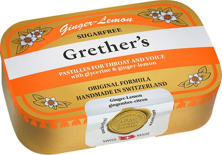 Grethers Ginger Lemon Pastillen ohne Zucker Dose 110 g