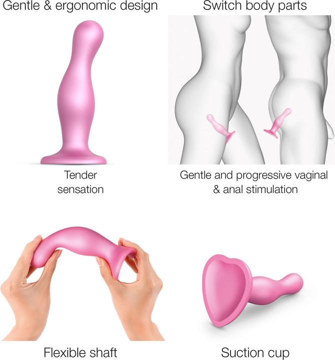 Immagine prodotto Strap-on-me Dildo Plug Curvy Metallic Sugar Pink L