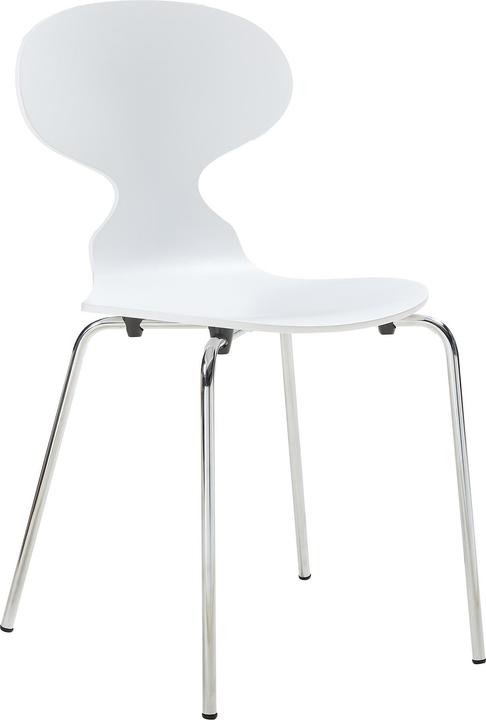 Produktbild En.Casa Esszimmerstuhl Kil 4er Set Weiss/Chromfarben