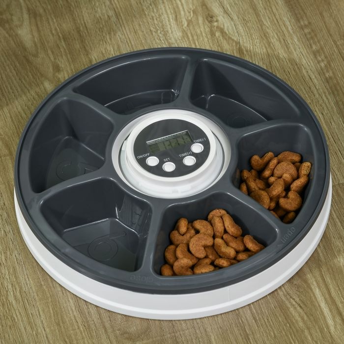 Actual product image Swisshandel24 Automatic feeder with 6 compartments for cats dogs automatic 4 meals programmable food dispenser (0.13 l)