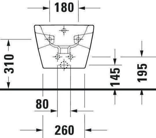 Produktbild Duravit Wand-Bidet D-NEO m ÜL mit Hahnlochbank 1 Hahnloch weiss