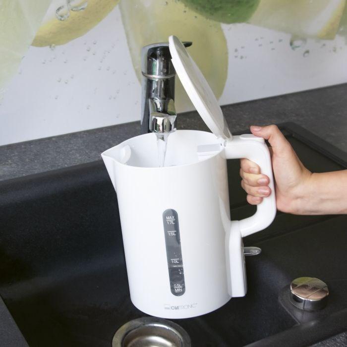 Actual product image Clatronic ® Wasserkocher 1,7L 2200W für schnelles Erhitzen BPA frei Einhandbedienung Wasserstandsanze (1.70 l)