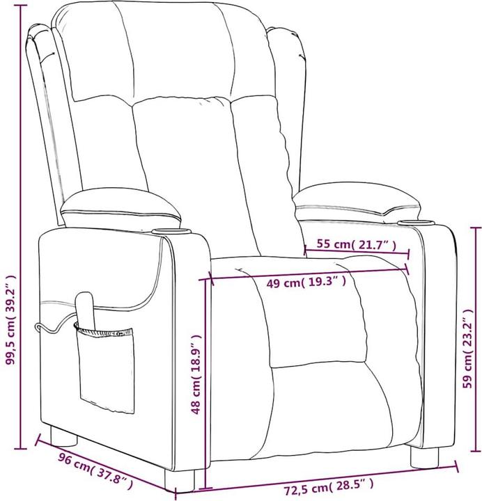 Produktbild vidaXL Elektrischer Massagesessel