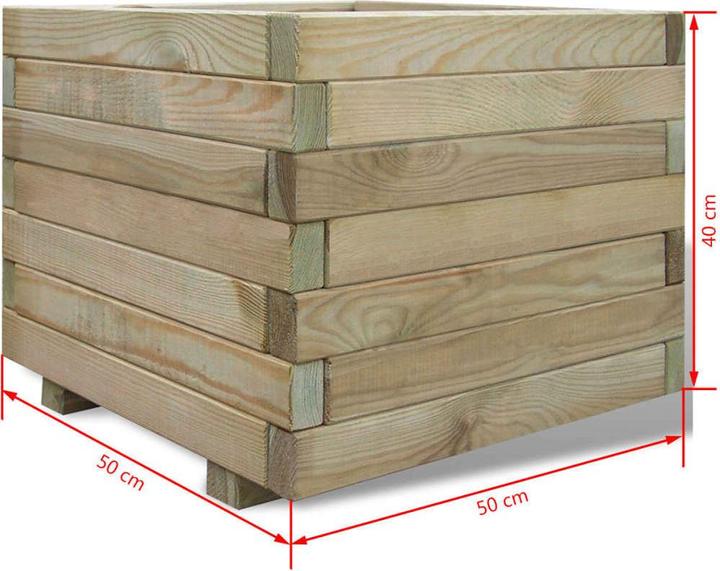Produktbild VidaXL Hochbeet 50x50x40 cm Holz Quadratisch