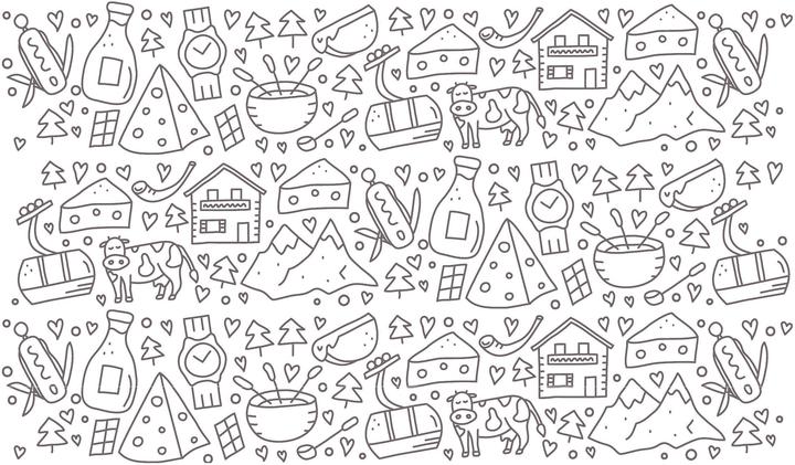 Actual product image Ausmalreise Schweiz - Kolorieren und das Land entdecken