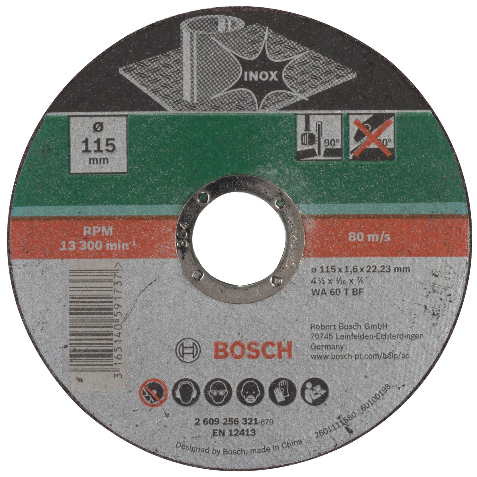 Bosch Zubehör, Sägeblatt, Trennscheibe gerade, Inox D= 115 mm Dicke= 1,6 mm