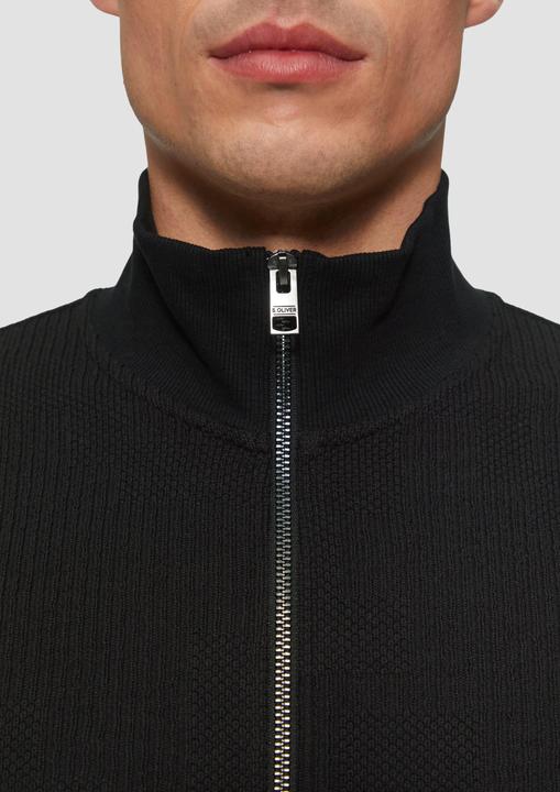 Produktbild S.Oliver Sweatshirt Jacke Sweatjacke aus Jacquard in Strick-Optik (XL)