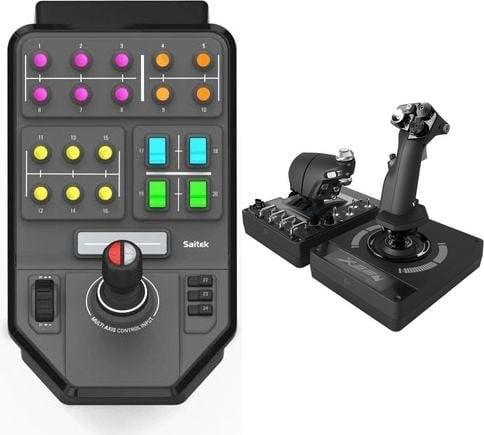 Productafbeelding Logitech Joystick Boerderij Sim Voertuig Zijpaneel USB (945-000014) + G X56 Hotas (945-000059) (PC)