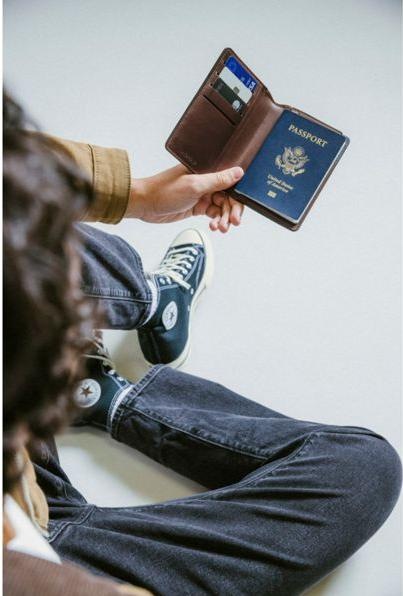 Actual product image Nomad Leather Passport Wallet Rustic Brown