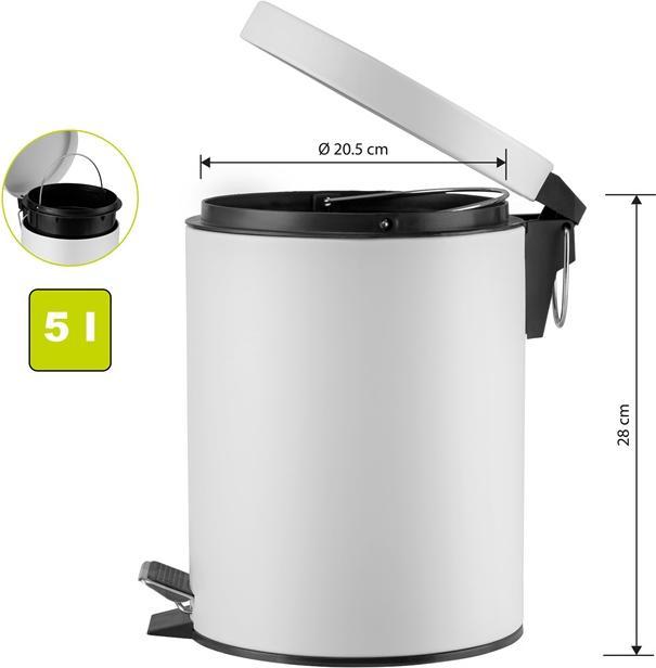 Produktbild Okko TRASH BIN PEDAL WHITE T-Y0105M 5 L (5 l)