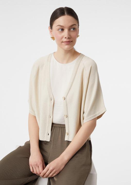 Actual product image Comma Strickjacke Schimmernder Feinstrick-Cardigan mit Fledermausärmeln (L)