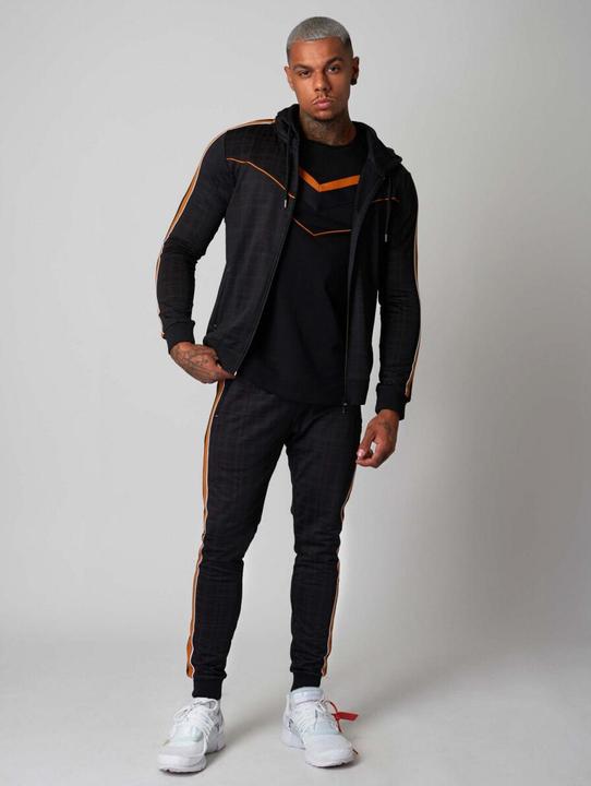 Produktbild Project X Paris Kapuzenjacke mit Karomuster und zweifarbigen Streifen (L)