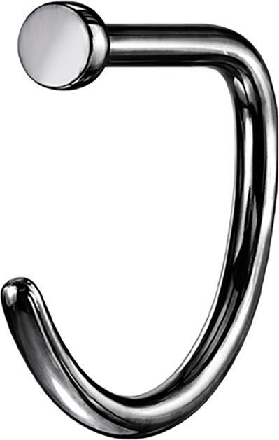 Produktbild Star Piercing Nasenring offen schwarz D-Form (Titan, ohne Messing)
