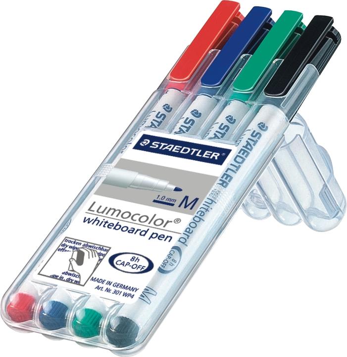 Staedtler Lumocolor Whiteboard-Marker 301 (Mehrfarbig, 1 mm, 4 x)