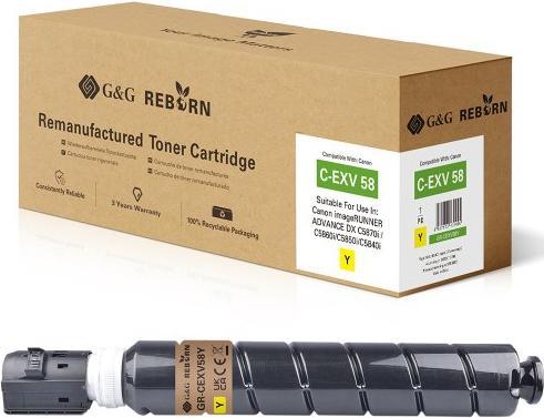 Actual product image G&G Reborn-Toner kompatibel mit Canon C-EXV58 (3766C002) Y (Y)
