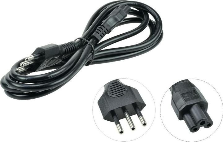 Actual product image 2-Power Italian 3 Pin C5 (Cloverleaf) Power Cord
