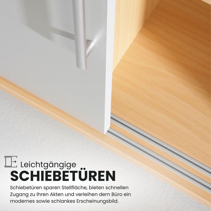 Produktbild Bümö Schiebetürenschrank office - 2 Ordnerhöhen (120 x 40 x 75 cm)