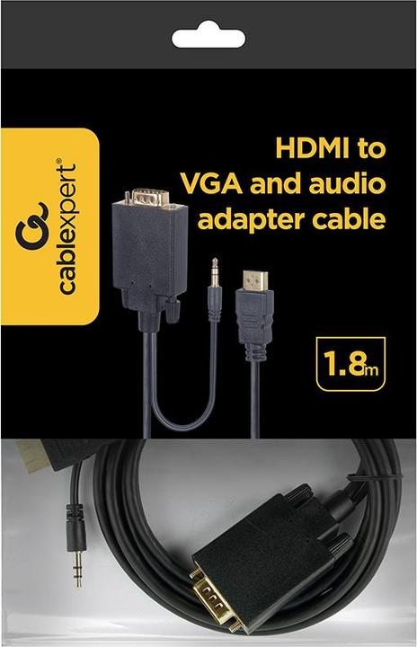 Image du produit Gembird HDMI (Typ A) — VGA (1.80 m, HDMI, VGA, 1.4)