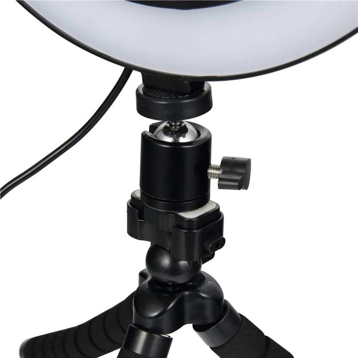 Image du produit JTI Lampe à selfie/annulaire (26 cm) avec trépied malléable (Éclairage annulaire)
