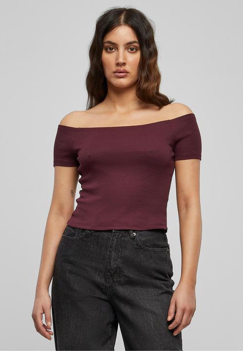 Actual product image Urban Classics Ladies Off Shoulder Rib Tee (XL)