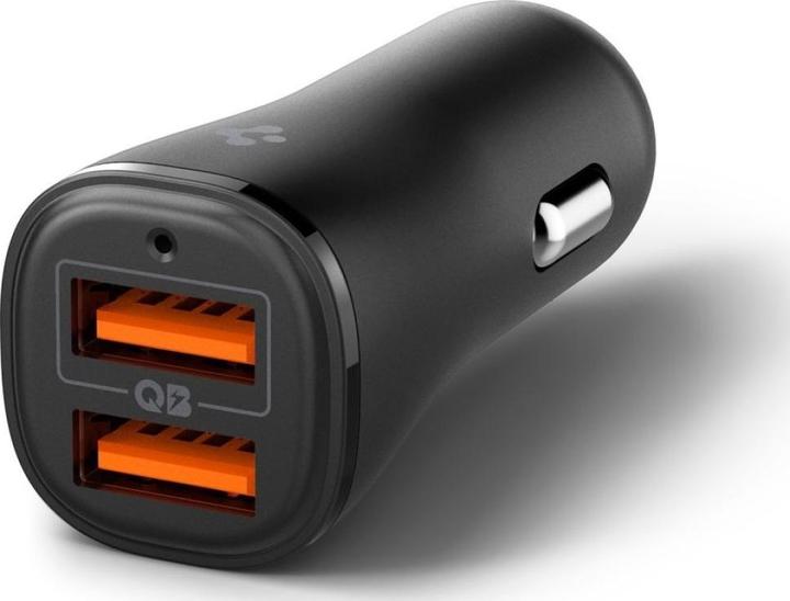 Actual product image Spigen Essential EV302 2-Port 30W Car Charger Black