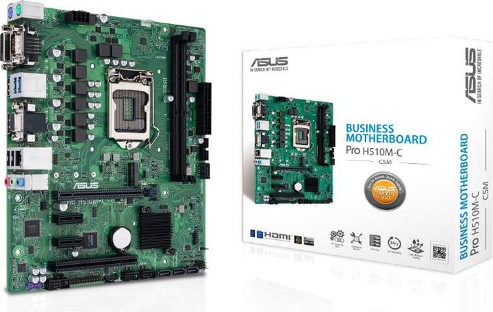 Produktbild ASUS Pro H510M-C/CSM - Motherboard - micro ATX - LGA1200-Sockel - H510 - USB 3.2 Gen (LGA 1200, Intel H510, mATX)