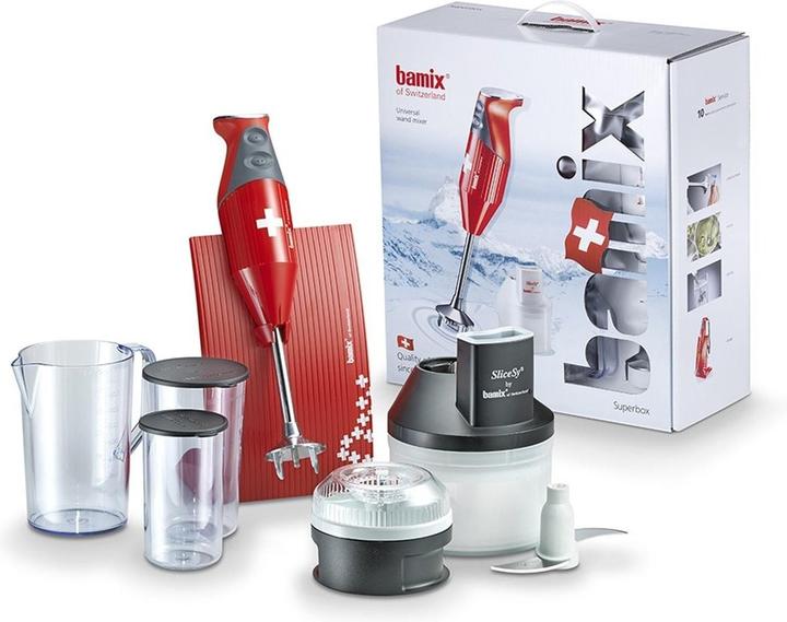 Immagine prodotto Bamix Frullatore Superbox MX105077, rosso con croce svizzera