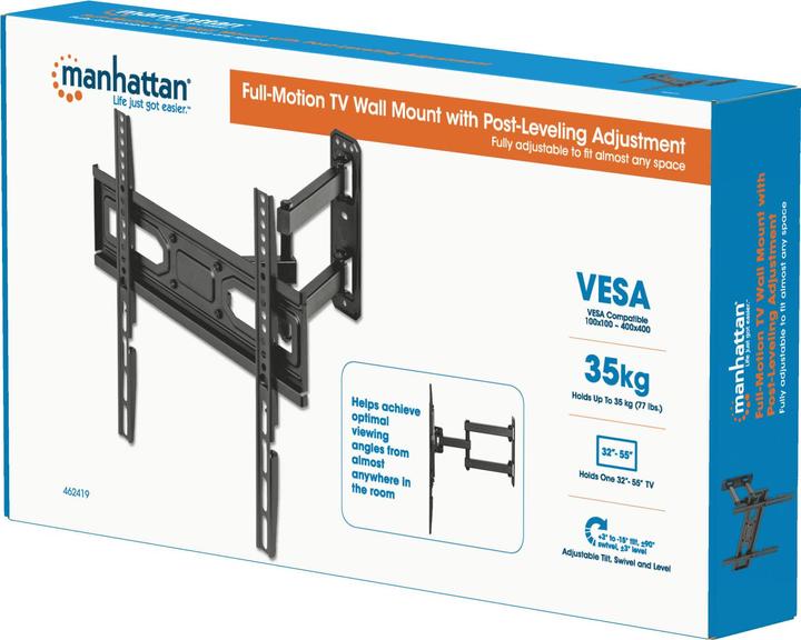 Image du produit Manhattan Support mural pour TV, inclinable, pivotant et réajustable horizontalement (Mur, 35 kg, 32" - 55")