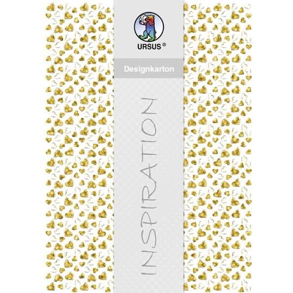 Ursus, Bastelpapier, Designkarton 'Gold' 200g/qm A4 VE=5 Blatt Motiv 1 (200 g/m², 1 x)
