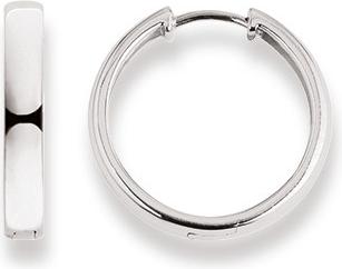 Image du produit Natsumi Schmuck Créoles à clapet en or blanc 18K/750 Ø 19mm arrondies (Or blanc 750/18 K)