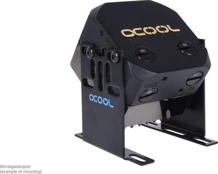 Actual product image Alphacool Ice Sheet D5 Dual Brass Attachment - Deep Black