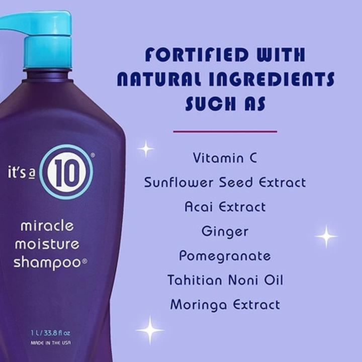Actual product image It's A 10 Miracle Moisture Shampoo SF 1 litre (1000 ml, Liquid shampoo)