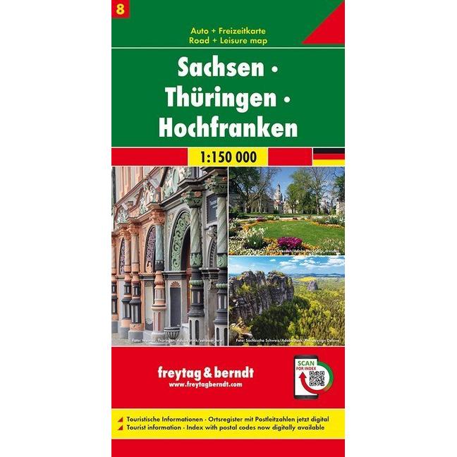 Freytag & Berndt Kte Sachsen,Thüringe, Landkarte