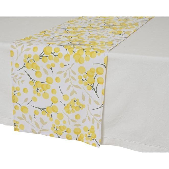 Outdoor Living, Tischdecke, Tischläufer - gelbe Blumen - ca. 140 x 32 cm