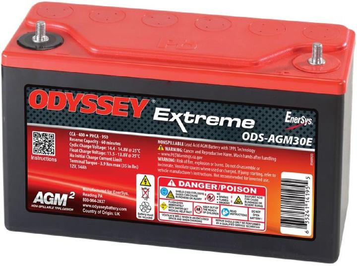 Actual product image Odyssey AGM battery (12 V, 34 Ah, 400 A)