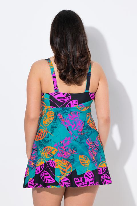 Image du produit Ulla Popken Robe de bain, motif feuilles, bonnets souples, doublure poitrine Powermesh (42, 44)