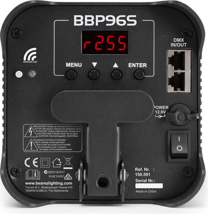 Actual product image BeamZ Floor spotlight BBP96SB Uplight Par Black (LED)