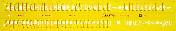 Produktbild Aristo Schriftschablone gerade (Kunststoff)