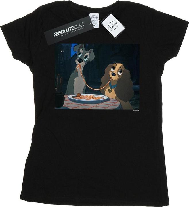 Actual product image Disney Womens/Ladies Lady And The Tramp Spaghetti Slurp Cotton T-Shirt (S)