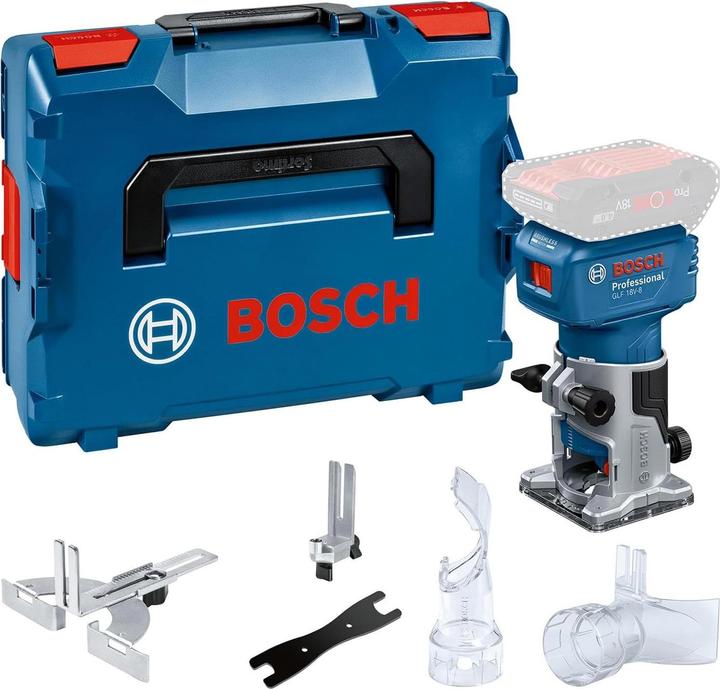 1 x assembly spanner, 1 x dust extraction unit 35/45 mm, Rip fence, Collet chuck with union nut 8 mm, L-BOXX 136