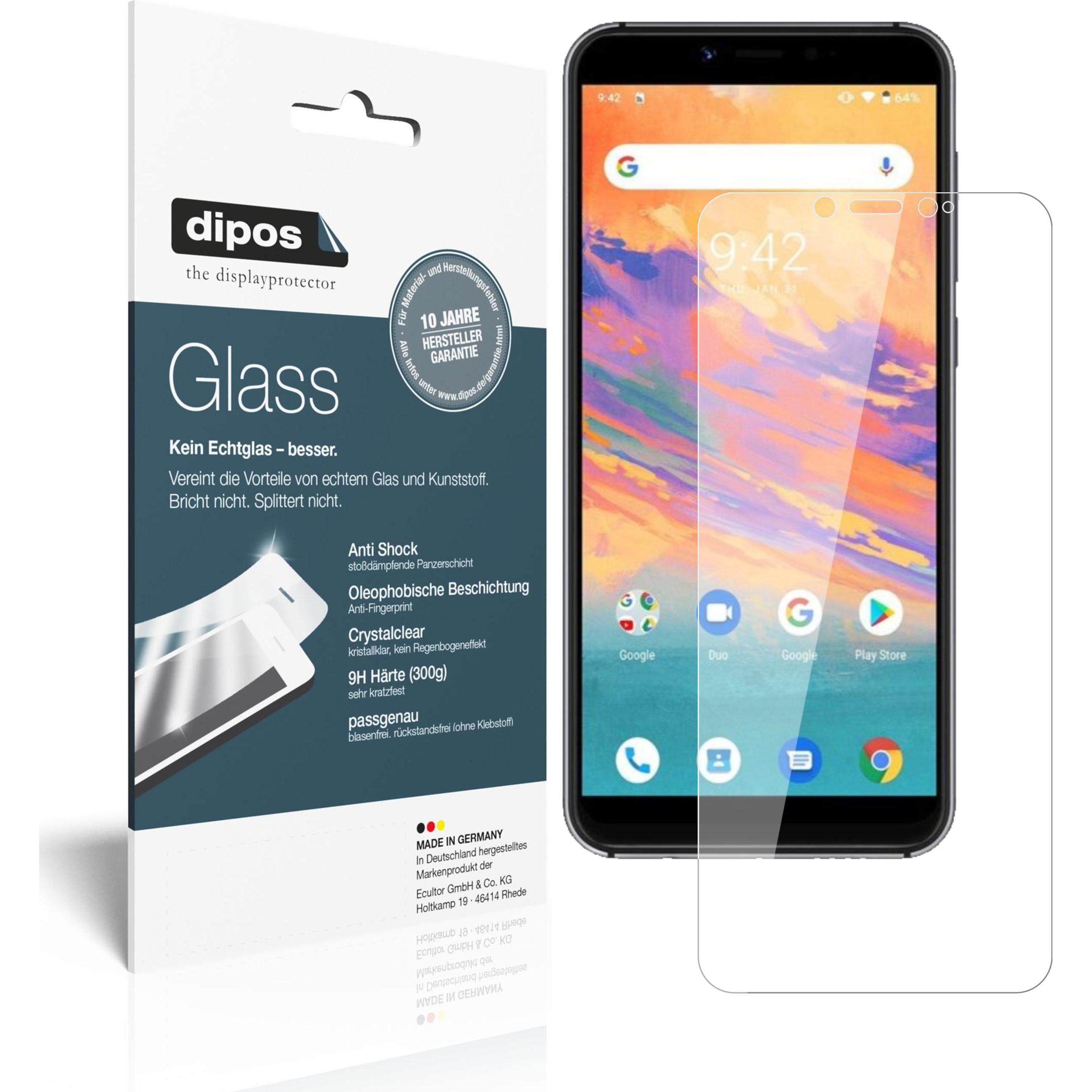 Dipos Displayschutz Anti-Shock (2 Stück, Umidigi A3S), Smartphone Schutzfolie, Transparent