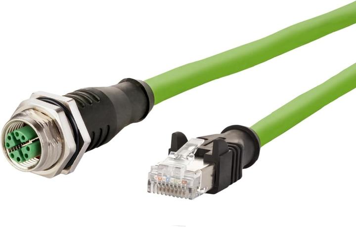 Metz Connecting cable M12 BU-RJ45 ST 8-pin X-coded straight-straight 10m (S/FTP, CAT6a, 10 m)
