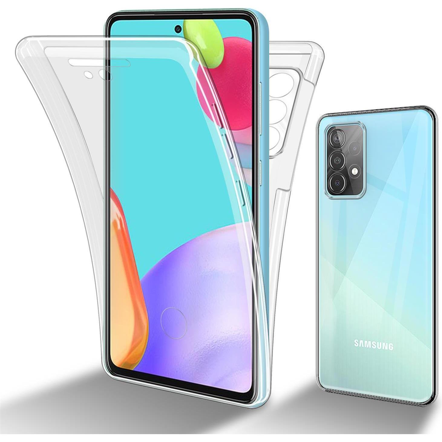 Cadorabo TPU 360 Grad Case Cover (Samsung Galaxy A52), Smartphone Hülle, Transparent
