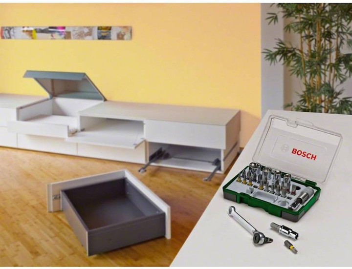 Produktbild Bosch Professional Zubehör Schrauberbit- und Ratschen-Set, 27-teilig (S 4/5/6, PZ1/2/3, 8/10/13 mm, HEX 3/4/5/6)