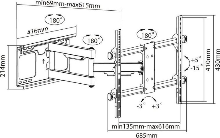 Actual product image Xantron Strong Line-960 (Wall, 70", 60 kg)