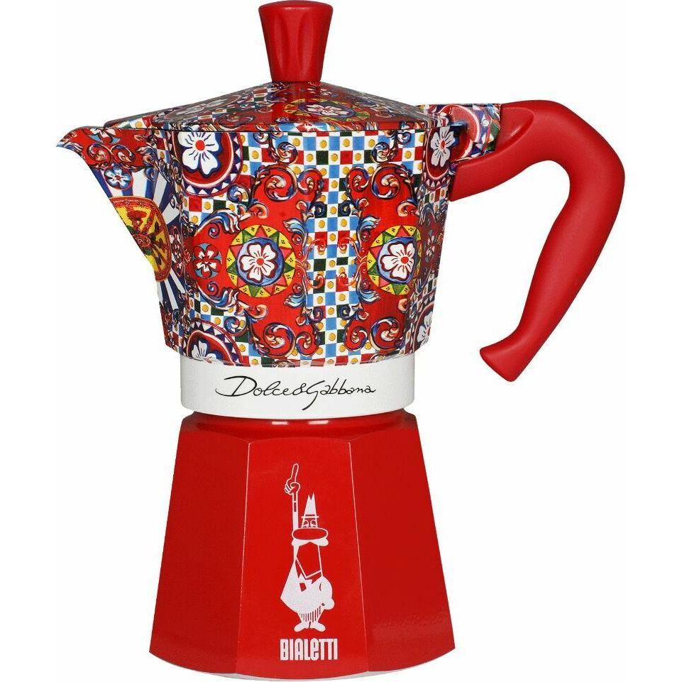 Equa Bialetti Espresso Moka Express 6 tazze Dolc, Caffettiera moka, Rosso
