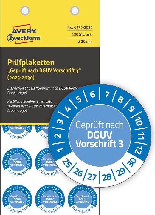 Produktbild Avery Prüfplaketten